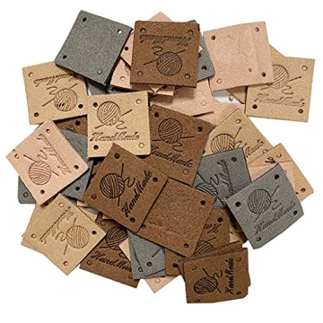 Daimay 40PCS Handmade PU Leather Labels for DIY Crafts