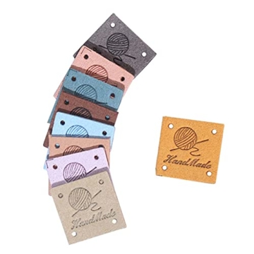 Daimay 40PCS Handmade PU Leather Labels for DIY Crafts