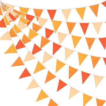 10M/32Ft Triangle Flag Fabric Banner Cotton Pennant Garland Cloth Bunting for Fall Decor Autumn Wedd...