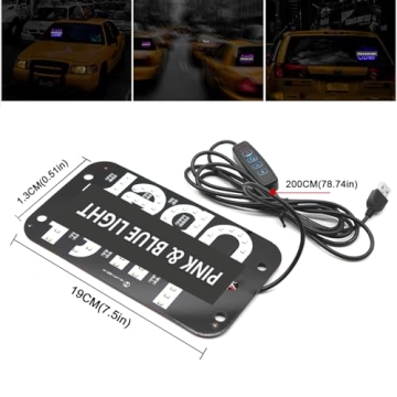 LED Light Sign for Car - USB-Powered Dual-Color Display, Adjustable Brightness