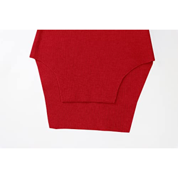 MISSACTIVER Women Red Sweetheart Neck Knit Sweater