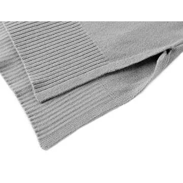 imesrun Womens Oversized Crew Neck Pullover Sweater Casual Side Split Batwing Sleeve Jumper Tops Grey