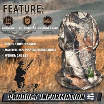 Balaclava Ski Mask Hunting Camo Face Masks Edge Camo for Men & Women (Next G2)