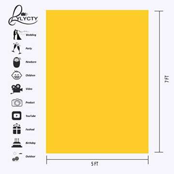 LYLYCTY 5x7ft Photography Studio Non-Woven Backdrop Yellow Backdrop Solid Color Backdrop Simple Background