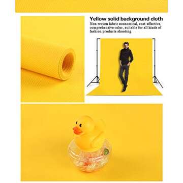 LYLYCTY 5x7ft Photography Studio Non-Woven Backdrop Yellow Backdrop Solid Color Backdrop Simple Background