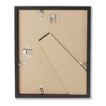 Opposite Wall - Set of 2-8x10 in - Black Solid Oak Wood Picture Frames with Mat - Wall Hanging & Tab...