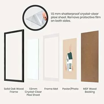 Opposite Wall Black Solid Oak Picture Frames - Set of 2 8x10