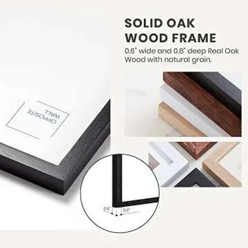 Opposite Wall Black Solid Oak Picture Frames - Set of 2 8x10