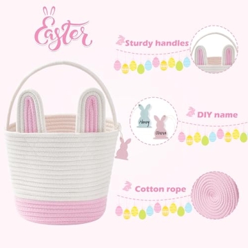 MELLBAY Easter Baskets - Personalized Bunny Gift Baskets