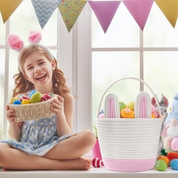 MELLBAY Easter Baskets - Personalized Bunny Gift Baskets