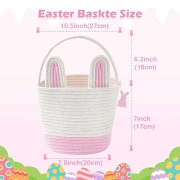 MELLBAY Easter Baskets - Personalized Bunny Gift Baskets