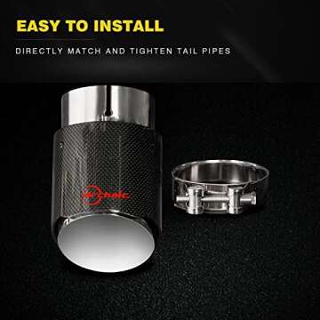 ARCHAIC Carbon Fiber Muffler Exhaust Tail Pipe for Honda Civic Hatchback 2016-2021, Exhaust Tip for 10th Gen Civic, Exhaust Cutout Stainless Steel, Pair