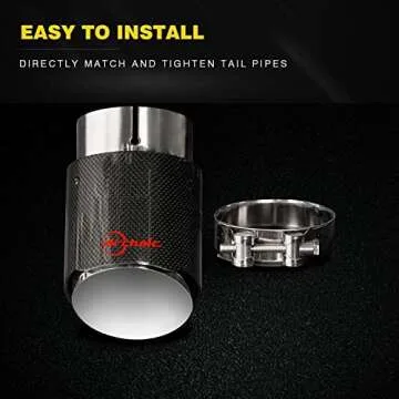 ARCHAIC Carbon Fiber Muffler Exhaust Tail Pipe for Honda Civic Hatchback 2016-2021, Exhaust Tip for 10th Gen Civic, Exhaust Cutout Stainless Steel, Pair