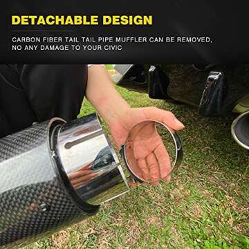 ARCHAIC Carbon Fiber Muffler Exhaust Tail Pipe for Honda Civic Hatchback 2016-2021, Exhaust Tip for 10th Gen Civic, Exhaust Cutout Stainless Steel, Pair