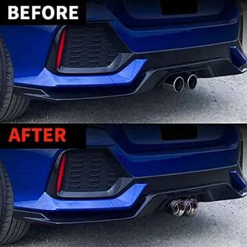 ARCHAIC Carbon Fiber Muffler Exhaust Tail Pipe for Honda Civic Hatchback 2016-2021, Exhaust Tip for 10th Gen Civic, Exhaust Cutout Stainless Steel, Pair