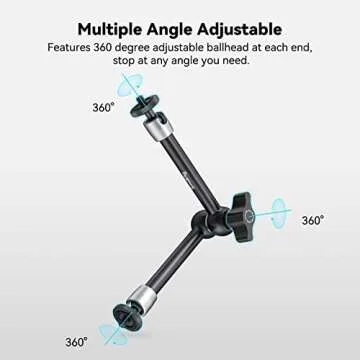 SmallRig 9.8 inch Adjustable Articulating Magic Arm with Both 1/4" Thread Screw for LCD Monitor/LED Lights - 2066B