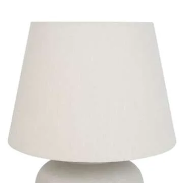 Nourison 20" Light Grey Ceramic Pot Table Lamp for Bedroom, Living Room, Console, Entryway