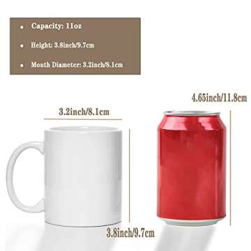 Personalized TANGLONG Sublimation Mugs - White Ceramic Coffee Cups for Custom Designs, Set of 12