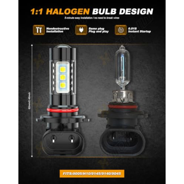 XWQHJW 9005 H11 LED Bulbs for Ford F150 - 6000K White