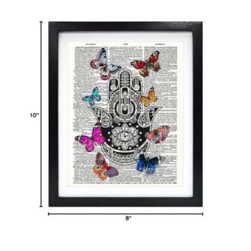 Susie Arts Vintage Hamsa Hand Art Print for Home Decor
