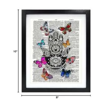 Susie Arts Vintage Hamsa Hand Art Print for Home Decor