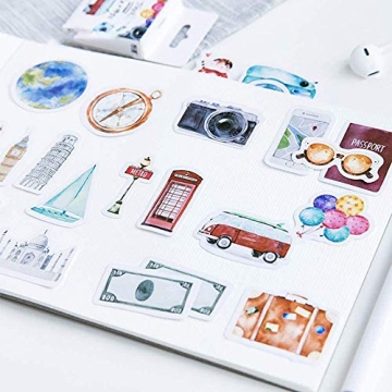 Mini Scrapbook Stickers - 45 Fun Travel Designs