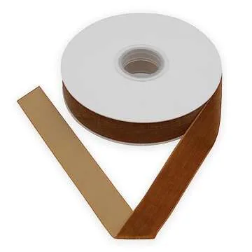 XMRIBBON Copper Velvet Ribbon Single Sided, 1 Inch by 10 Yards Spool