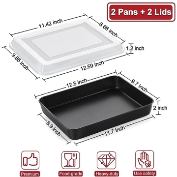 P&P CHEF Nonstick Baking Pans with Lids Set