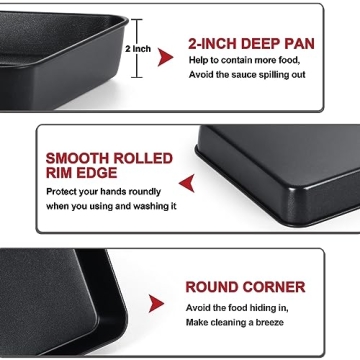P&P CHEF Nonstick Baking Pans with Lids Set
