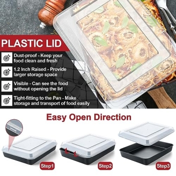 P&P CHEF Nonstick Baking Pans with Lids Set