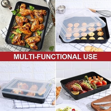 P&P CHEF Nonstick Baking Pans with Lids Set