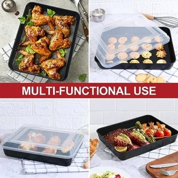 P&P CHEF Nonstick Baking Pans with Lids Set