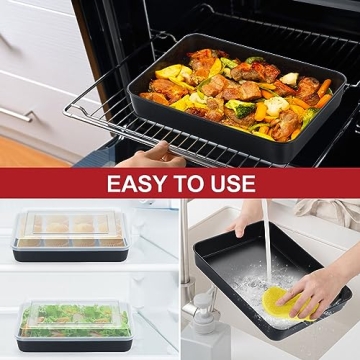 P&P CHEF Nonstick Baking Pans with Lids Set