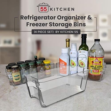 Pantry and Refrigerator Organizer Bins - 4 Pack