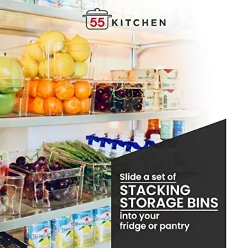 Pantry and Refrigerator Organizer Bins - 4 Pack