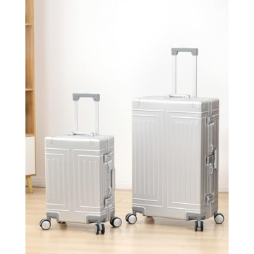 KANGSHILU Luxurious Aluminum Carry On Luggage - 20 & 28 Inch