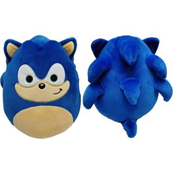Squishmallows Kellytoy SEGA Sonic, Knuckles, Tails, Shadow Plush Toy (8'' Sonic The Hedgehog) SQK282...
