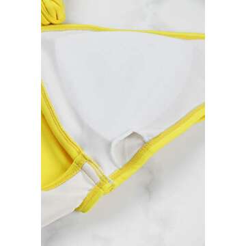 Sovoyontee 2025 Women's Sexy Cheeky One Piece Swimsuits Cut Out Thong Bikini Bathing Suit Monokini Neon Yellow L