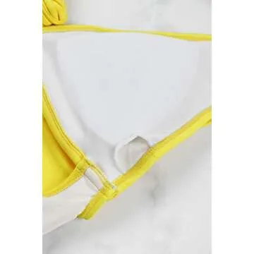 Sovoyontee 2025 Women's Sexy Cheeky One Piece Swimsuits Cut Out Thong Bikini Bathing Suit Monokini Neon Yellow L