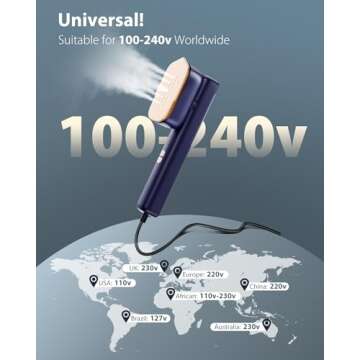 Steamer for Clothes, 100-240V Handheld Garment Steamer, Sundu Travel Steamer ＆ Iron 2 In 1, 15s Fa...