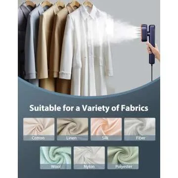 Steamer for Clothes, 100-240V Handheld Garment Steamer, Sundu Travel Steamer ＆ Iron 2 In 1, 15s Fast Heat up, Fabric Wrinkle Remover, Strong Penetrating Steam, Travel Size, Adaptive Voltage