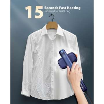 Steamer for Clothes, 100-240V Handheld Garment Steamer, Sundu Travel Steamer ＆ Iron 2 In 1, 15s Fast Heat up, Fabric Wrinkle Remover, Strong Penetrating Steam, Travel Size, Adaptive Voltage