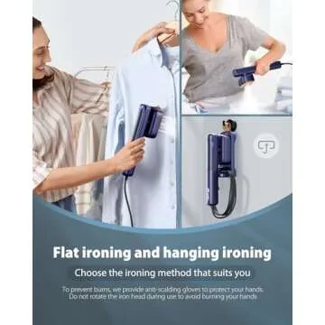 Steamer for Clothes, 100-240V Handheld Garment Steamer, Sundu Travel Steamer ＆ Iron 2 In 1, 15s Fast Heat up, Fabric Wrinkle Remover, Strong Penetrating Steam, Travel Size, Adaptive Voltage