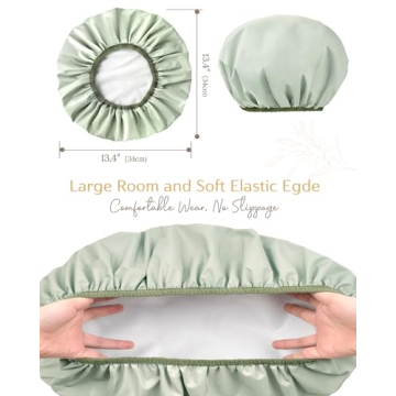 YANIBEST Luxury Waterproof Shower Cap for Women, Stylish & Durable