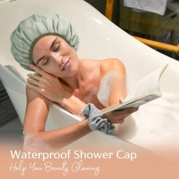 YANIBEST Luxury Waterproof Shower Cap for Women, Stylish & Durable