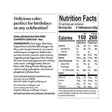 King Arthur Gluten Free Confetti Cake Mix - 18 oz