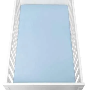 Newton Baby Mini Crib Sheets (2-Pack) | Organic Muslin Cotton, Ultra Breathable & Soft Baby Sheets, Machine Washable Baby Mattress Sheets, Fits Any Mini Sized Crib 24" x 38", Sky Blue