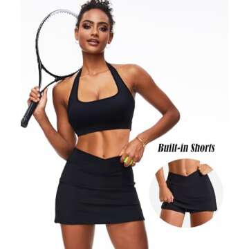 Navneet Tennis Skirt Set Golf Outfits for Women 2 Piece Skirt Set Tennis Outfits Workout Sets Active...
