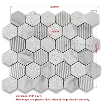 Carrara White Marble 2" Hexagon Mosaic Tile for Any Space