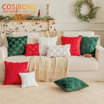 COZY COSIBONO Christmas Reindeer Pillow Covers Set